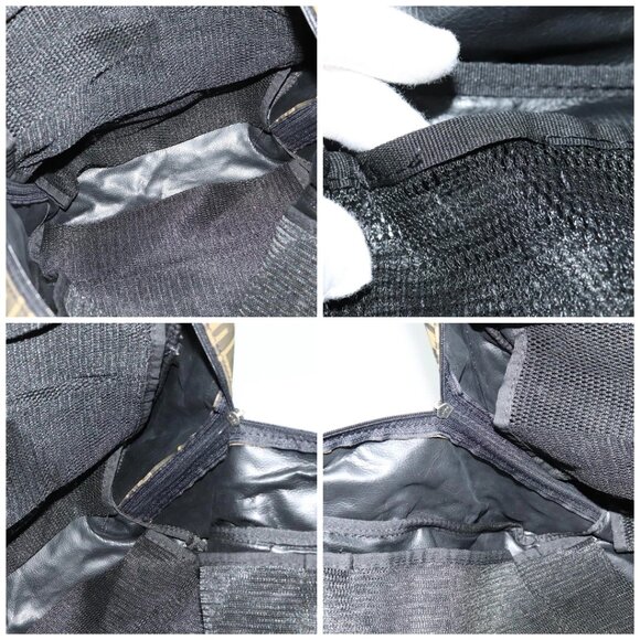 FENDI Zucca Canvas Shoes bag Brown Black Auth 134236 - Picture 15 of 16